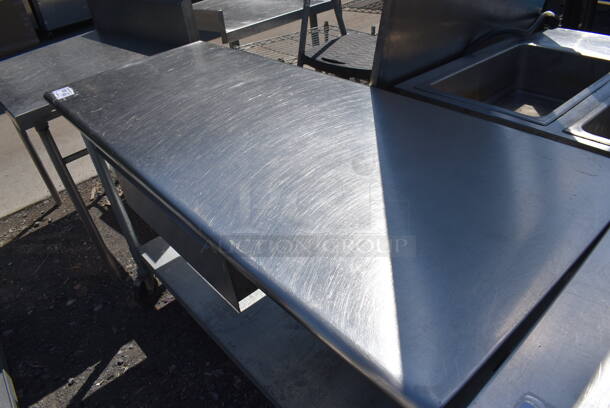 Stainless Steel Table w/ Drawer and Metal Under Shelf on Commercial Casters. 60x24x37 - Image 2 of 5