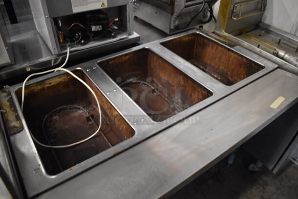 Eagle Stainless Steel Commercial Floor Style Electric Powered 3 Well Steam Table w/ Metal Under Shelf. 125 Volts, 1 Phase. 48x30.5x34. Tested and Powers On, Left Two Bays Are Working But Right Bay Does Not Get Warm - Image 2 of 6