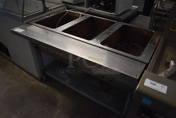 Eagle Stainless Steel Commercial Floor Style Electric Powered 3 Well Steam Table w/ Metal Under Shelf. 125 Volts, 1 Phase. 48x30.5x34. Tested and Powers On, Left Two Bays Are Working But Right Bay Does Not Get Warm - Image 3 of 6