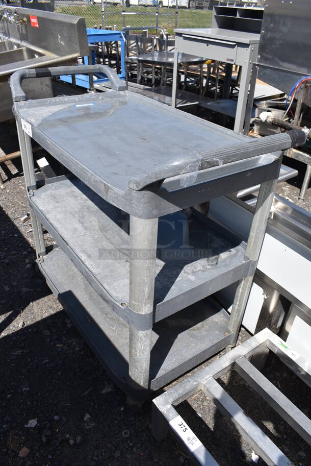 Gray Poly 3 Tier Cart on Commercial Casters. 40.5x18x35 - Image 1 of 4
