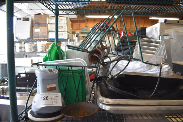 ALL ONE MONEY! Tier Lot of Various Items Including Cash Drawer Inserts, Soap Dispenser, Poly Bins and Lids - Image 4 of 7