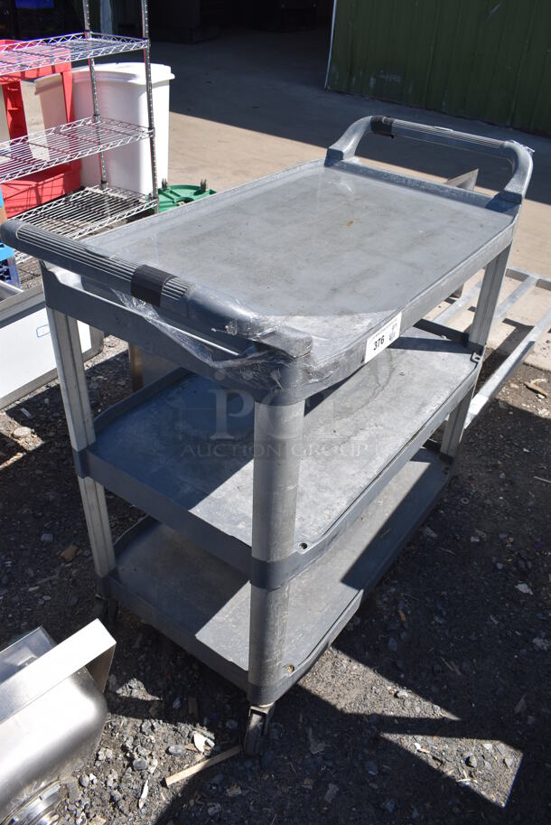 Gray Poly 3 Tier Cart on Commercial Casters. 40.5x18x35 - Image 4 of 4