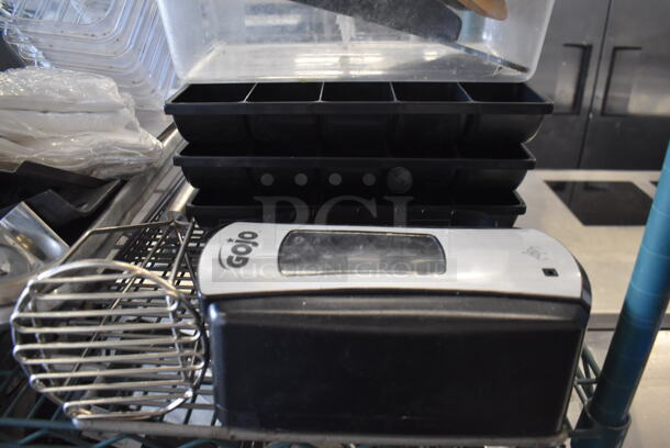 ALL ONE MONEY! Tier Lot of Various Items Including Cash Drawer Inserts, Soap Dispenser, Poly Bins and Lids - Image 6 of 7