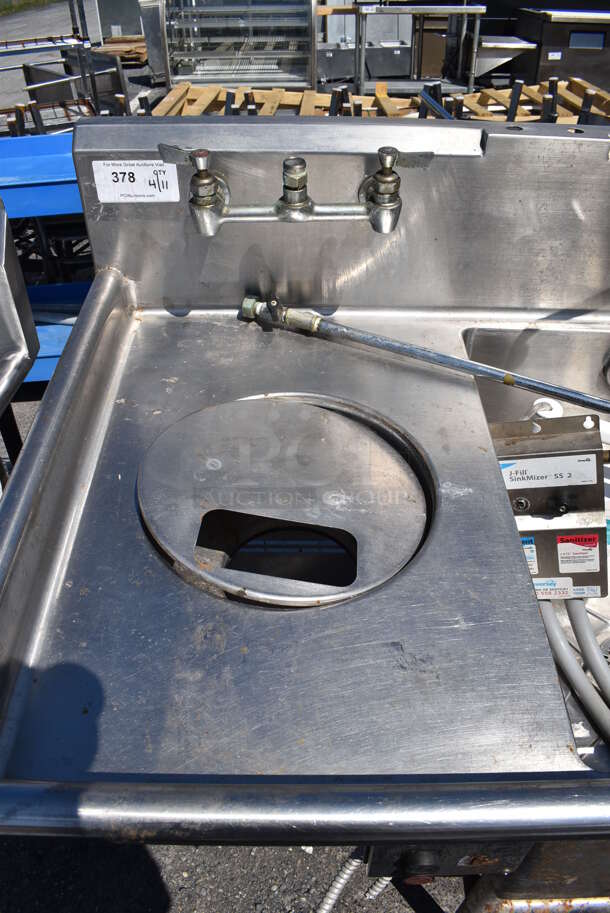 Stainless Steel Commercial 3 Bay Power Soak Sink w/ 2 Faucets, Handles and Spray Nozzle Attachment. 102x30x48. Bays 20x24x14 - Image 2 of 7