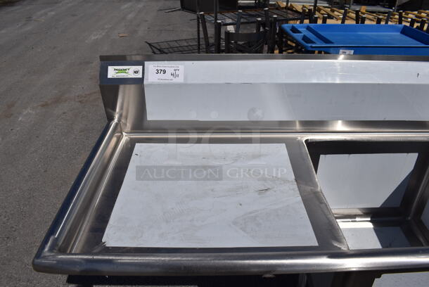 BRAND NEW SCRATCH AND DENT! Regency 600S3181824LFT Stainless Steel Commercial 16 Gauge 3 Bay Sink w/ Left Side Drain Board. 84x23x35. Bays 18x18x13 - Image 2 of 6