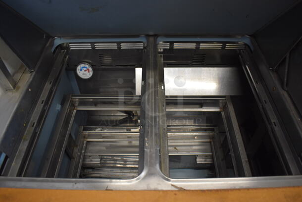 2015 Delfield D4464N-24M-A53 Stainless Steel Commercial Sandwich Salad Prep Table Bain Marie Mega Top w/ 4 Drawers and Over Shelf on Commercial Casters. 115 Volts, 1 Phase. 65x38x55. Tested and Working! - Image 4 of 8