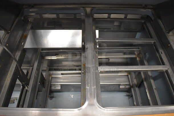 2015 Delfield D4464N-24M-A53 Stainless Steel Commercial Sandwich Salad Prep Table Bain Marie Mega Top w/ 4 Drawers and Over Shelf on Commercial Casters. 115 Volts, 1 Phase. 65x38x55. Tested and Working! - Image 5 of 8