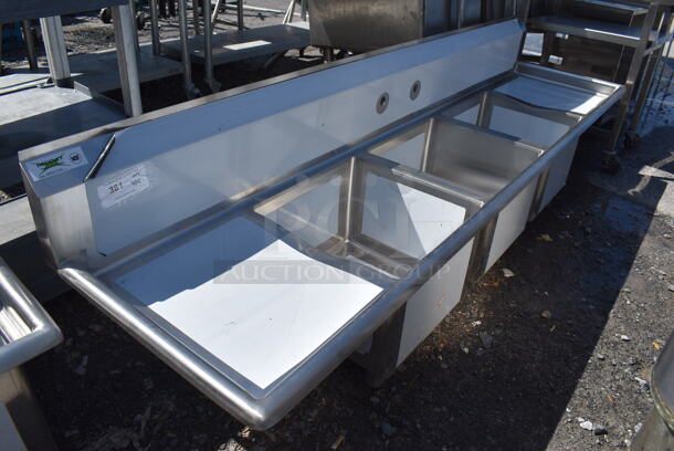 BRAND NEW SCRATCH AND DENT! Regency 600S31717218 Stainless Steel Commercial 16 Gauge 3 Bay Sink. No Legs. 92x22x26. Bays 18x16x13