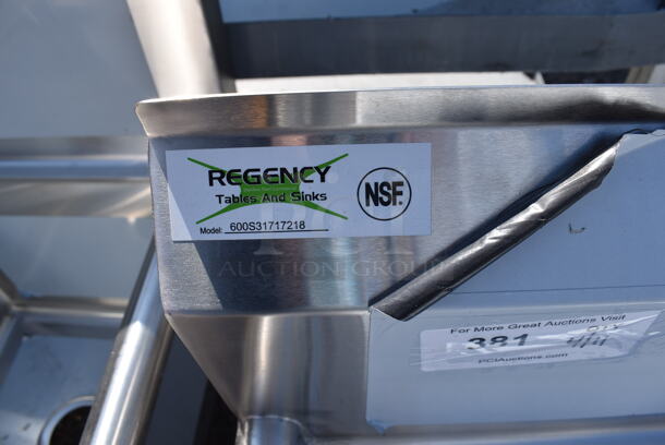 BRAND NEW SCRATCH AND DENT! Regency 600S31717218 Stainless Steel Commercial 16 Gauge 3 Bay Sink. No Legs. 92x22x26. Bays 18x16x13 - Image 3 of 6