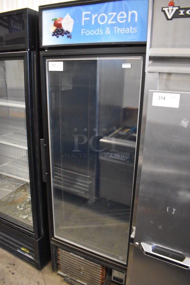 2012 True GDM-23F-LD Metal Commercial Single Door Reach In Freezer Merchandiser. 115 Volts, 1 Phase. 27x31x78. Tested and Powers On But Does Not Get Cold