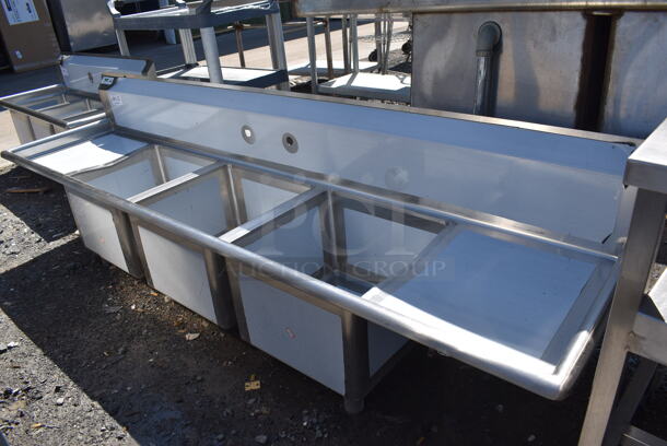 BRAND NEW SCRATCH AND DENT! Regency 600S31717218 Stainless Steel Commercial 16 Gauge 3 Bay Sink. No Legs. 92x22x26. Bays 18x16x13 - Image 6 of 6