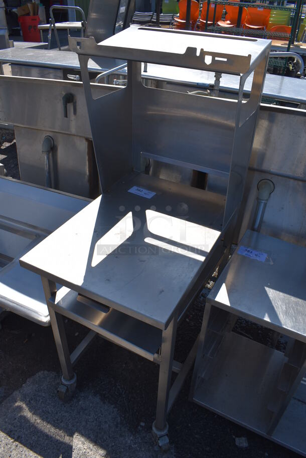 Stainless Steel Commercial Counter w/ Over Shelf on Commercial Casters. 19x26.5x54 - Image 2 of 4