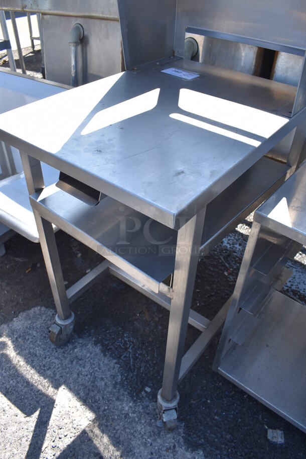 Stainless Steel Commercial Counter w/ Over Shelf on Commercial Casters. 19x26.5x54 - Image 4 of 4