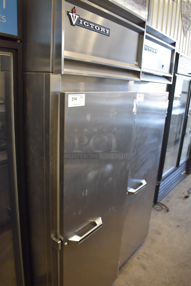 Victory RS-1D-S7-PT Stainless Steel Commercial Single Door Reach In Pass Through Cooler. 115 Volts, 1 Phase. 27x35x78. Tested and Powers On But Does Not Get Cold - Image 2 of 8