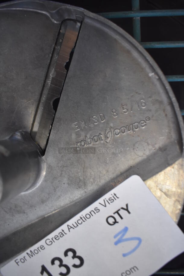 3 Robot Coupe Metal Food Processor Blades; Shredding and 2 Slicing. EM/SD 8 5/16, E/S 3 1/8" and RG3. 8x8x2. 3 Times Your Bid! - Image 3 of 7