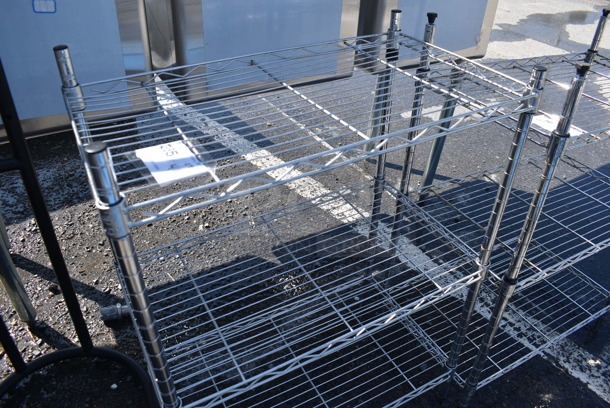 Chrome Finish 3 Tier Wire Shelving Unit. BUYER MUST DISMANTLE. PCI CANNOT DISMANTLE FOR SHIPPING. PLEASE CONSIDER FREIGHT CHARGES. 23x13x31 - Image 2 of 3