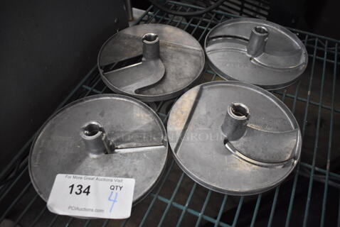 4 Robot Coupe Metal Slicing Food Processor Blades. E/S 1 3/64", E/S 5 3/16, EM/SD 8 5/16 and EM/SD14 9/16. 8x8x2. 4 Times Your Bid!