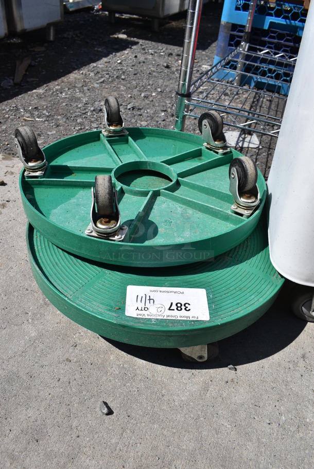 2 Green Poly Dollies on Commercial Casters. 15x15x2. 2 Times Your Bid! - Image 2 of 2