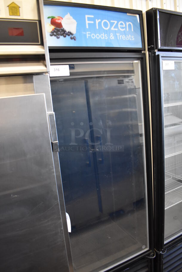 2012 True GDM-19T-F-LD Metal Commercial Single Door Reach In Freezer Merchandiser. 115 Volts, 1 Phase. 27x31x78. Tested and Working! - Image 2 of 4