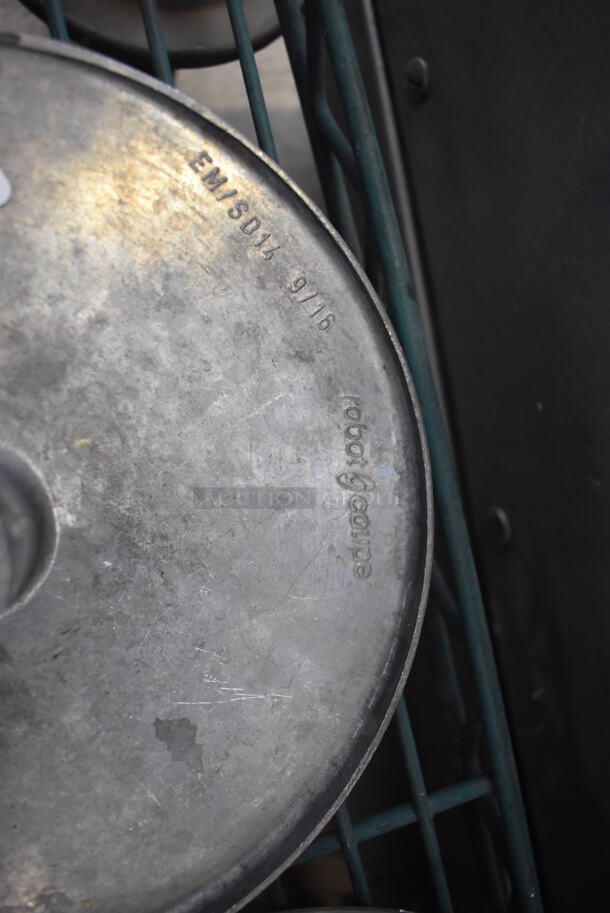 4 Robot Coupe Metal Slicing Food Processor Blades. E/S 1 3/64", E/S 5 3/16, EM/SD 8 5/16 and EM/SD14 9/16. 8x8x2. 4 Times Your Bid! - Image 6 of 7