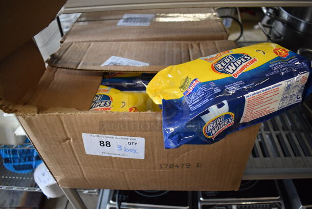 ALL ONE MONEY! Lot of 3 Boxes of BRAND NEW Redi Wipes Disinfecting Wipes - Image 2 of 4