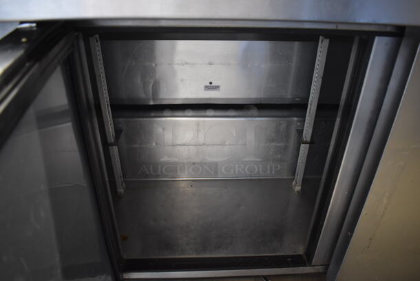 2017 True TSSU-72-30M-B-ST Stainless Steel Commercial Sandwich Salad Prep Table Bain Marie Mega Top on Commercial Casters. 115 Volts, 1 Phase. 72x34x43. Tested and Powers On But Does Not Get Cold - Image 8 of 10
