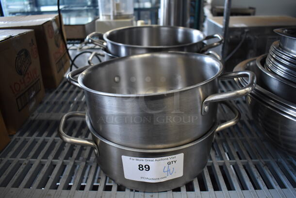 4 Various Metal Stock Pots. Includes 14x10x4. 4 Times Your Bid!