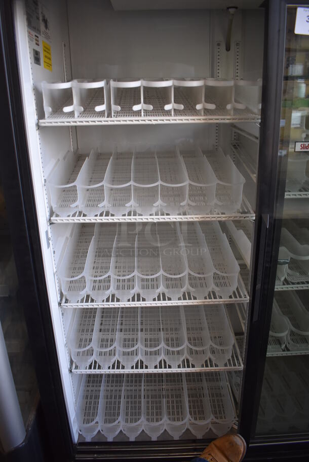 True GDM-45 Metal Commercial 2 Door Reach In Cooler Merchandiser w/ Poly Coated Racks. 115 Volts, 1 Phase. 51x30x78. Tested and Powers On But Does Not Get Cold - Image 3 of 5