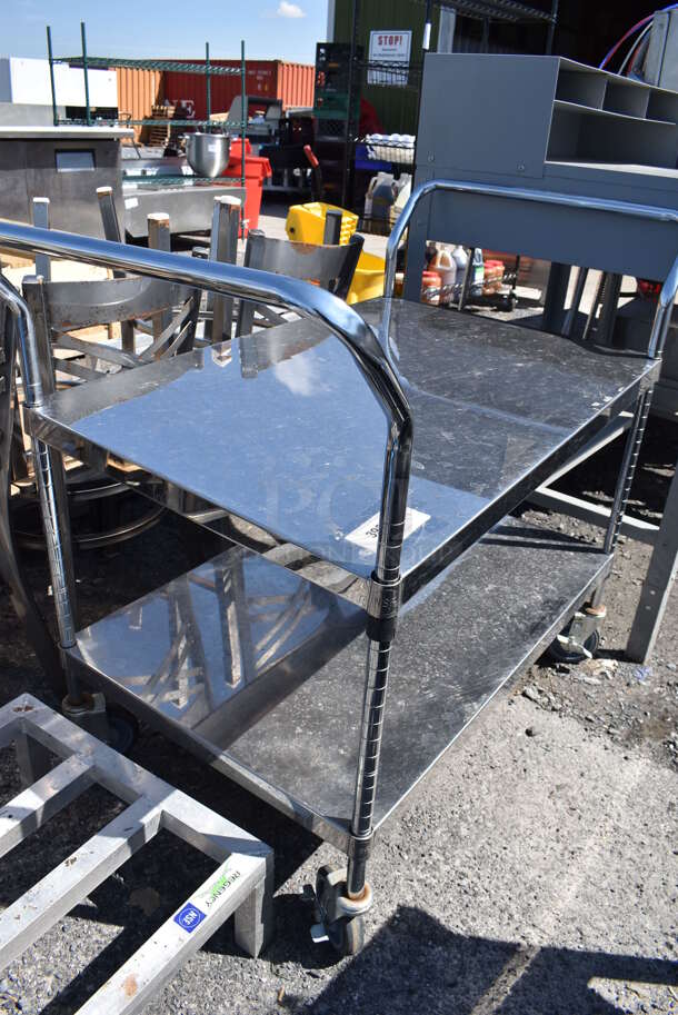 Metal 2 Tier Cart on Commercial Casters. 44x25x37 - Image 3 of 3