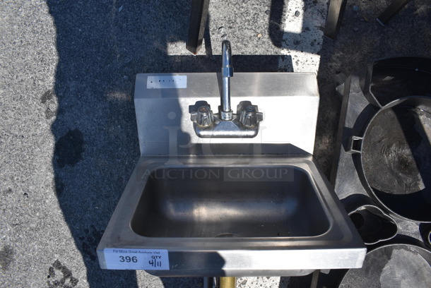 Stainless Steel Commercial Single Bay Sink w/ Faucet and Handles. 17x16x25
