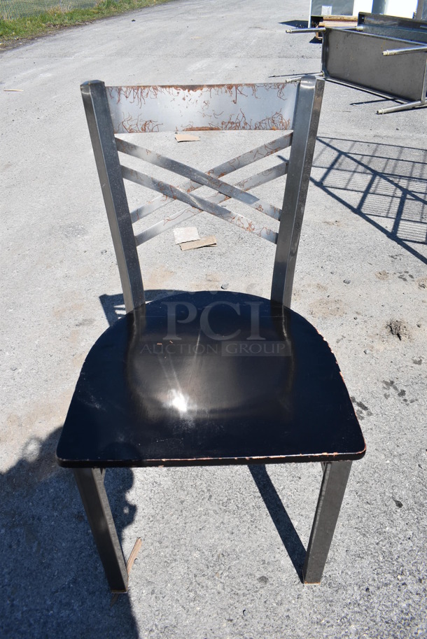 4 Gray Metal Dining Height Chairs w/ Black Seat. Stock Picture - Cosmetic Condition May Vary. 16x18x32. 4 Times Your Bid! - Image 2 of 5