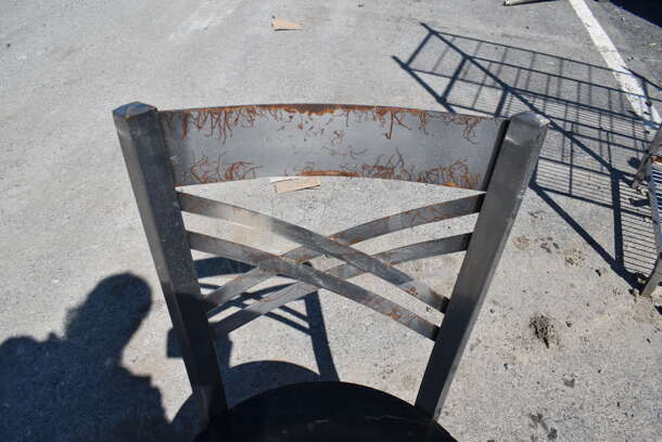 4 Gray Metal Dining Height Chairs w/ Black Seat. Stock Picture - Cosmetic Condition May Vary. 16x18x32. 4 Times Your Bid! - Image 4 of 5