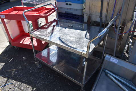 Metal 2 Tier Cart on Commercial Casters. 44x24x37