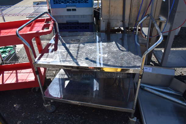 Metal 2 Tier Cart on Commercial Casters. 44x24x37 - Image 2 of 4