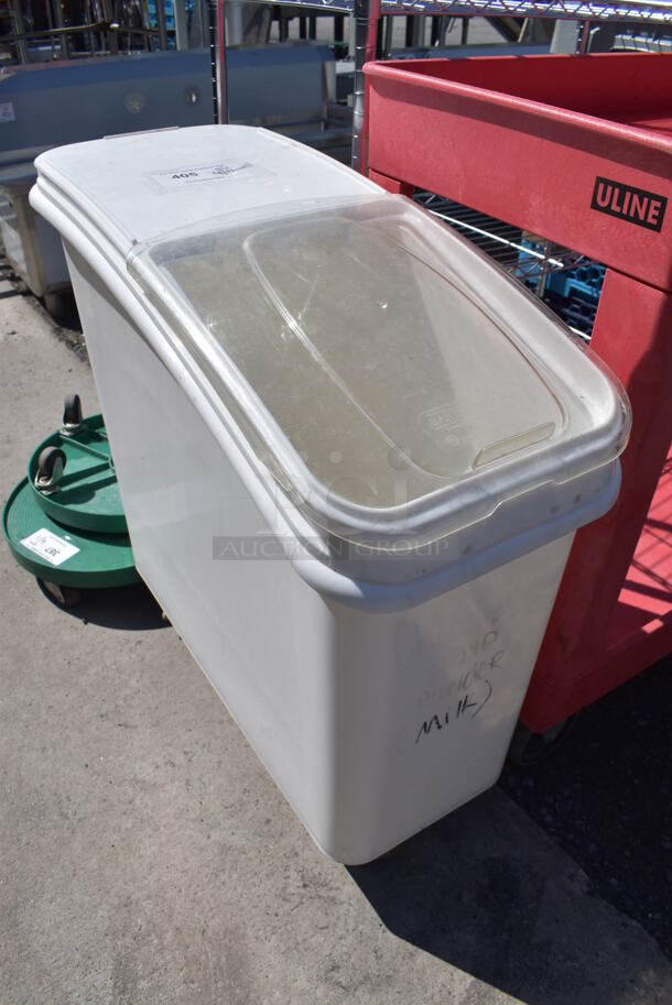 White Poly Ingredient Bin on Commercial Casters. 10x28.5x29 - Image 2 of 3