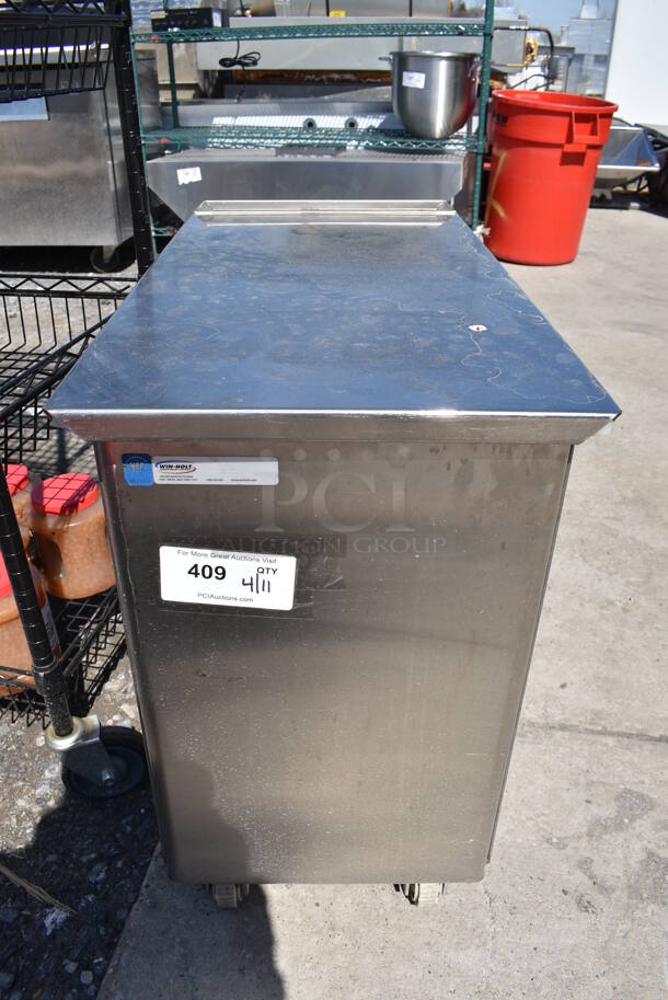 Win-holt Stainless Steel Ingredient Bin on Commercial Casters. 15x27.5x27