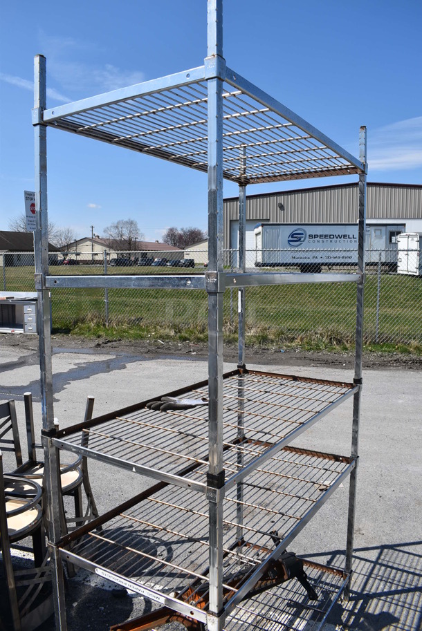 Chrome Finish 5 Tier Wire Shelving Unit. BUYER MUST DISMANTLE. PCI CANNOT DISMANTLE FOR SHIPPING. PLEASE CONSIDER FREIGHT CHARGES. 48x24x84 - Image 2 of 3