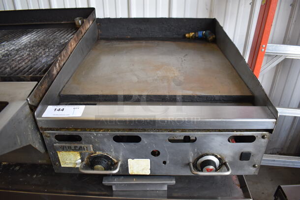Vulcan MSA24-1 Stainless Steel Commercial Countertop Natural Gas Powered Flat Top Griddle. 54,000 BTU. 24x31.5x12
