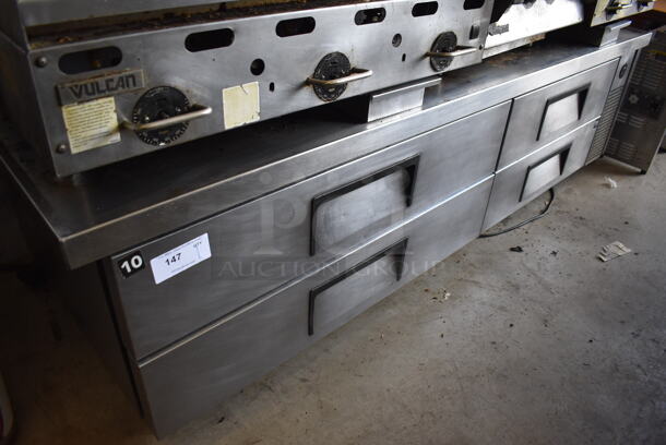 2017 True TRCB-82-86 Stainless Steel Commercial 4 Drawer Chef Base on Commercial Casters. 115 Volts, 1 Phase. 86.5x32x25. Tested and Working!