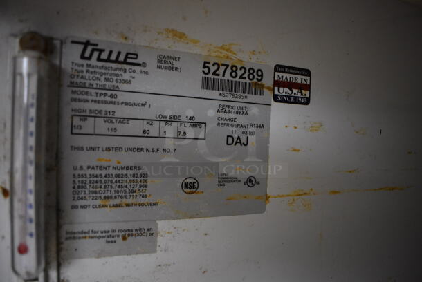 True TPP-60 Stainless Steel Commercial Pizza Prep Table on Commercial Casters. 115 Volts, 1 Phase. 60x33x41.5. Tested and Powers On But Does Not Get Cold - Image 8 of 9