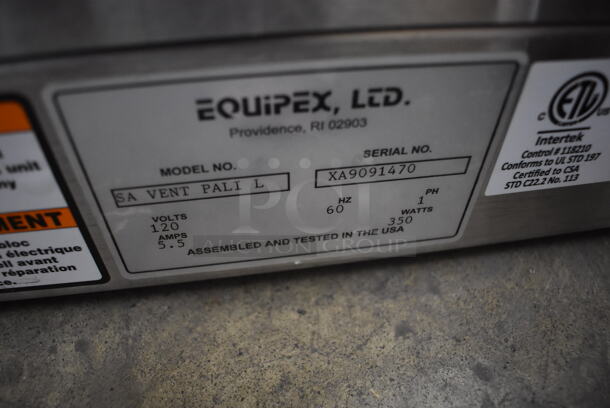 Equipex SA VENT PALI L Stainless Steel Commercial Countertop Vent Exhaust System. 120 Volts, 1 Phase. 27.5x29.5x33. Tested and Working! - Image 6 of 6