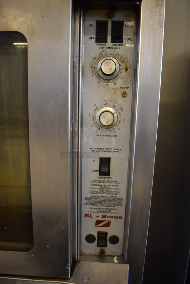 2 Southbend SL Series Stainless Steel Commercial Full Size Natural Gas Powered Convection Ovens w/ View Through Doors, Metal Oven Racks and Thermostatic Controls on Commercial Casters. 40x30.5x59. 2 Times Your Bid! - Image 3 of 6
