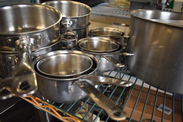 16 Various Metal Items; 15 Sauce Pans and 1 Stock Pot. Includes 13x13x7. 16 Times Your Bid!  - Image 3 of 5