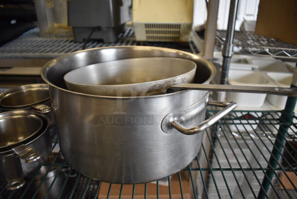 16 Various Metal Items; 15 Sauce Pans and 1 Stock Pot. Includes 13x13x7. 16 Times Your Bid!  - Image 4 of 5