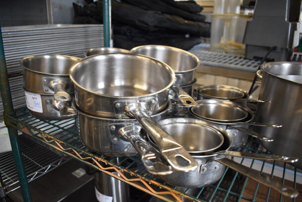 16 Various Metal Items; 15 Sauce Pans and 1 Stock Pot. Includes 13x13x7. 16 Times Your Bid!  - Image 5 of 5
