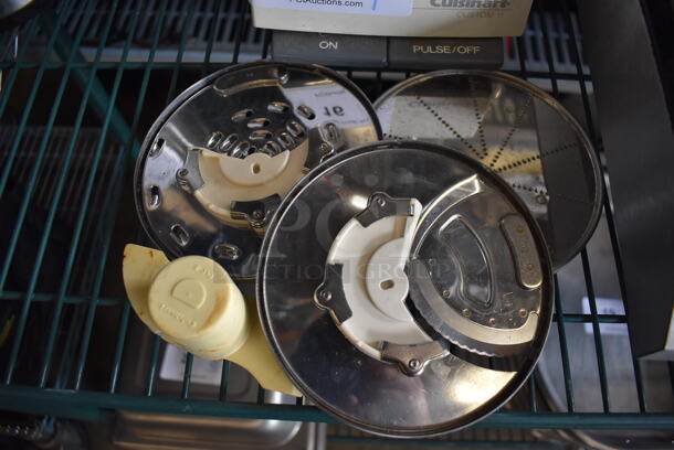 Cuisinart Metal Countertop Food Processor w/ S Blade and 3 Various Grating/Slicing Blades. 7x10x10. Tested and Does Not Power On - Image 3 of 5
