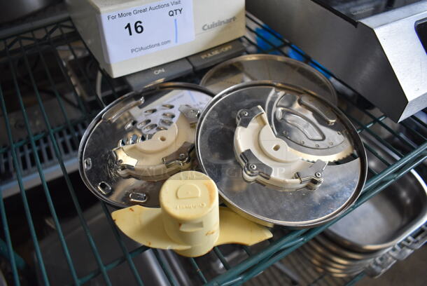Cuisinart Metal Countertop Food Processor w/ S Blade and 3 Various Grating/Slicing Blades. 7x10x10. Tested and Does Not Power On - Image 4 of 5