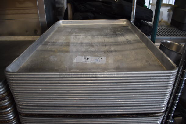 31 Metal Half Size Baking Pans. 18x26x1. 31 Times Your Bid!