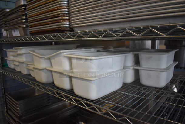 ALL ONE MONEY! Tier Lot of Various White Drop In Bins. Includes 6.5x10x3 - Image 1 of 4