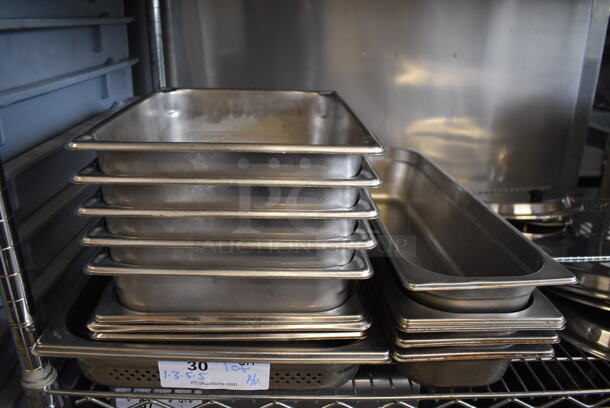 ALL ONE MONEY! Lot of 14 Various Stainless Steel Drop In Bins Including 1/1x2, 1/2Lx2 - Image 1 of 3